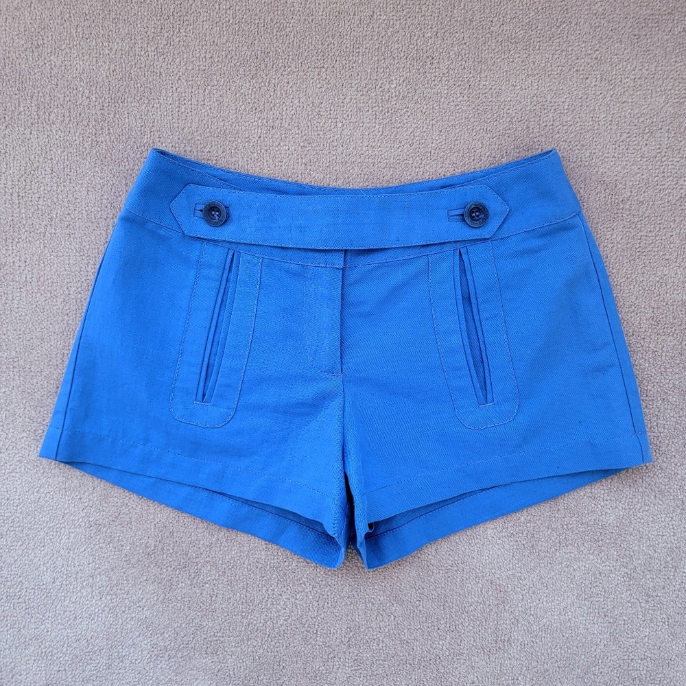 See by Chloe blue linen blend shorts